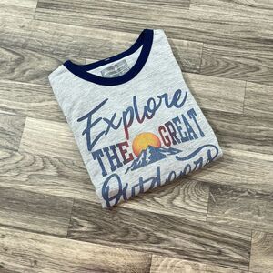 Eddie Bauer Kids S 7/8 Graphic Crewneck Shirt Gray Outdoors
